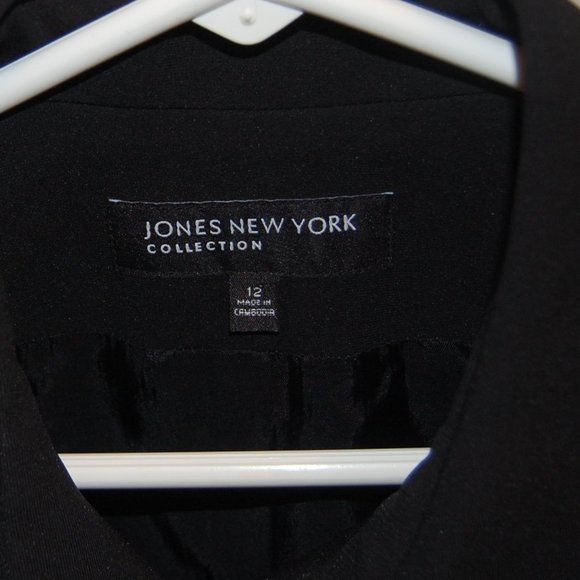 JONES NEW YORK Collection Black 6 Button Jacket Size 12 - Picture 6 of 7